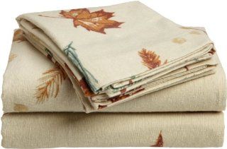 Divatex 100 Percent Cotton Flannel King Sheet Set, Autumn Leaf   Pillowcase And Sheet Sets