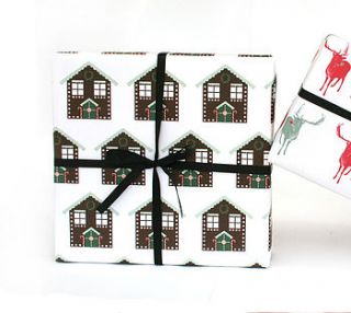 gingerbread house xmas wrapping paper by lime lace