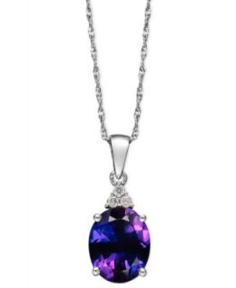 Multi Stone (3/4 ct. t.w.) and Diamond Accent Heart Pendant Necklace in 10k White Gold   Necklaces   Jewelry & Watches