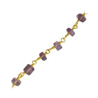 Gold Filled Beading and Extender Amethyst Chain, Stone Color Purple CHG 186 AM