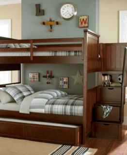 Hopefield Kids Mid Loft Twin Bed with Storage   Furniture
