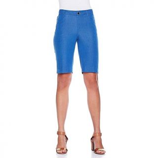 IMAN Global Chic "Look of Denim" Bermuda Style Pull On Shorts