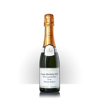 personalised half bottle of champagne by park lane champagne
