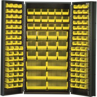 Quantum Storage Cabinet With 132 Bins — 36in. x 24in. x 72in. Size  Storage Bin Cabinets