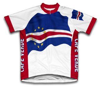 Cape Verde Flag Short Sleeve Cycling Jersey for Women  Sports & Outdoors