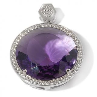 CL by Design 36.08ct Created Amethyst and White Topaz Pendant