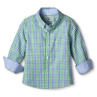 G Cutee Toddler Boys Long Sleeve Gingham Check Buttondown   Sprout 3T