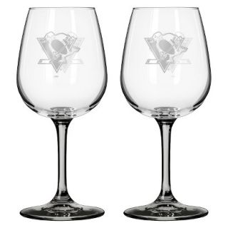 Boelter Brands NHL 2 Pack Pittsburgh Penguins Wine Glass   12 oz