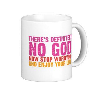 There's Definitely No God (Vertical) Coffee Mugs