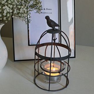 grey vintage little bird cage t light holder by marquis & dawe