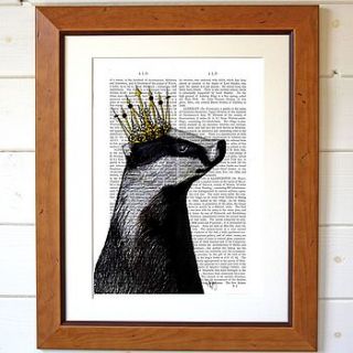 badger king, dictionary print by fabfunky