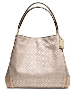 COACH MADISON SMALL PHOEBE SHOULDER BAG IN OP ART PEARLESCENT FABRIC   Handbags & Accessories