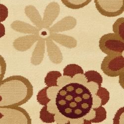 Fine spun Dasies Floral Ivory/ Red Area Rug (2'7 x 5') Safavieh 3x5   4x6 Rugs