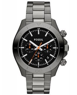 Fossil Mens Chronograph Retro Traveler Smoke Tone Stainless Steel Bracelet Watch 45mm CH2864   Watches   Jewelry & Watches