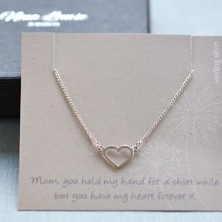 sterling silver heart necklace for mum by nina louise
