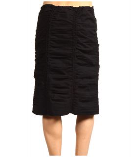 XCVI Double Shirred Panel Knee Length Skirt Black