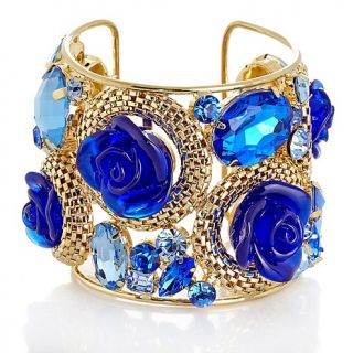 Niecy Nash Collection Carved Flower Cuff Bracelet