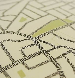 brixton typographic street map by place in print