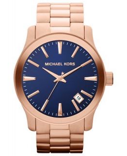 Michael Kors Mens Runway Rose Gold Tone Stainless Steel Bracelet Watch 45mm MK7065   Watches   Jewelry & Watches