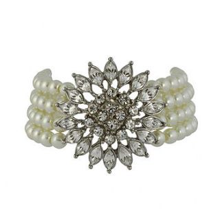 justine starburst diamante and pearl bracelet by anusha