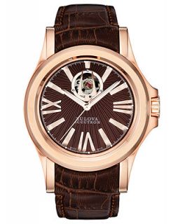 Bulova Accutron Watch, Mens Swiss Automatic Kirkwood Chocolate Brown Calf Leather Strap 40mm 64A102   Watches   Jewelry & Watches