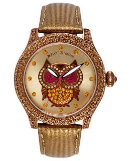 Betsey Johnson Watch, Womens Metallic Brown Leather Strap 41mm BJ00019 57   Watches   Jewelry & Watches