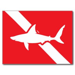 Shark Scuba Flag Post Card