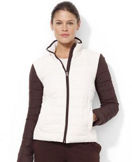 Lauren Ralph Lauren Colorblocked Zip Up Puffer Jacket   Coats   Women