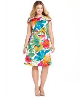 Lauren Ralph Lauren Plus Size Sleeveless Floral Print Dress   Dresses   Plus Sizes