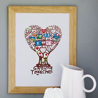 personalised family 'growing together' print by oh studio