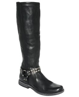 Frye Womens Phillip Studded Harness Tall Boots   Shoes