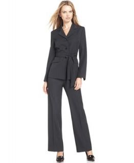 Le Suit Pantsuit, Pinstriped Belted Jacket & Pants   Suits & Suit Separates   Women