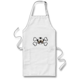 Angry soccer ball Skull and Crossbones Apron