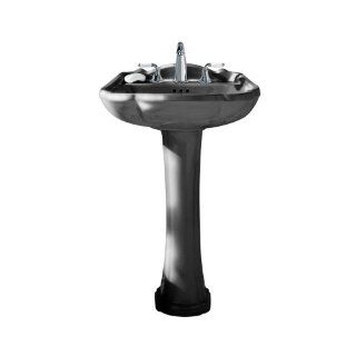 American Standard 0240.800.178 Repertoire Pedestal Bathroom Sink with 8 Inch Faucet Spacing, Black    
