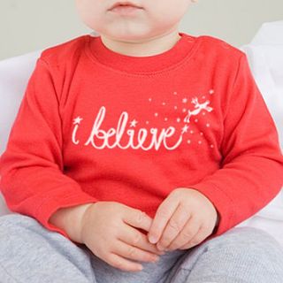 'i believe' christmas long sleeve t shirt by pootle pie