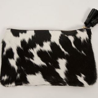 cow fur clutch bag by rose & lyons