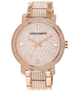 Vince Camuto Womens Crystal Accented Stainless Steel Bracelet Watch 42mm VC 5147PVSV   Watches   Jewelry & Watches