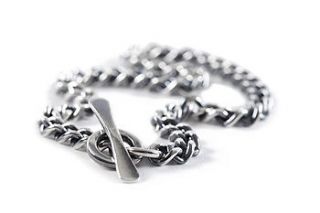 mens sterling silver chain bracelet by faith tavender jewellery
