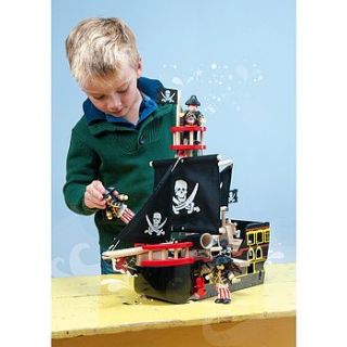 pirate ship wooden toy by knot toys