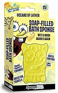 Spongetech Sponge Bob Square Pants Soap filled Bath Sponge, Yellow  Spongebob Soap  Beauty