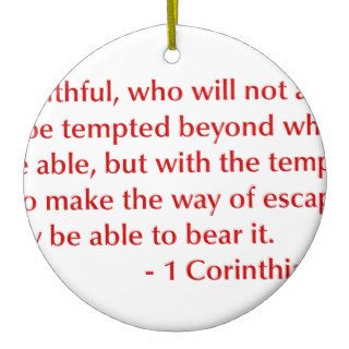 1 Corinthians 10 13 opt burg.png Christmas Ornaments