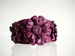 leather three flower cuff by the leather store