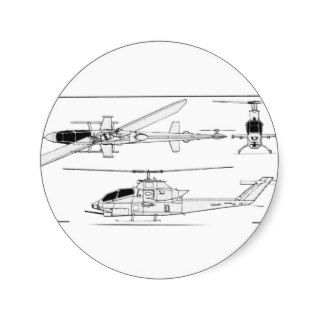 AH1 Blueprint Round Sticker