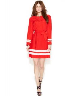 Zooey Deschanel for Tommy Hilfiger Sleeveless Colorblocked Button Shoulder Shift Dress   Dresses   Women