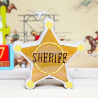 sheriff money box bank by red berry apple