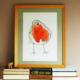 robin illustration poster by rebecca kiff