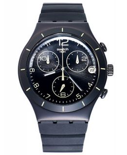 Swatch Watch, Unisex Swiss Chronograph Summer Night Black Silicone Strap 40mm YCB4021   Watches   Jewelry & Watches