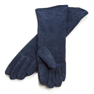 A by Adrienne Landau Long Suede Gloves with Velboa Lining