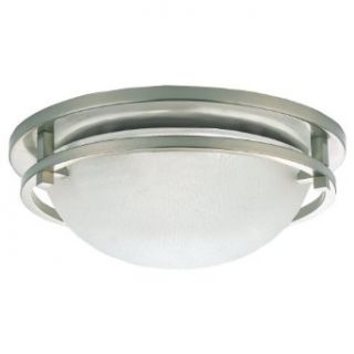 Sea Gull Lighting 75114 962 Eternity Close to Ceiling Fixture, Clear Highlighted Satin Etched Glass and Brushed Nickel, 2 Light    