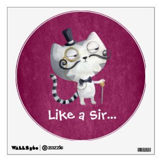 Sir Kitty Cat with Mustaches Room Graphic